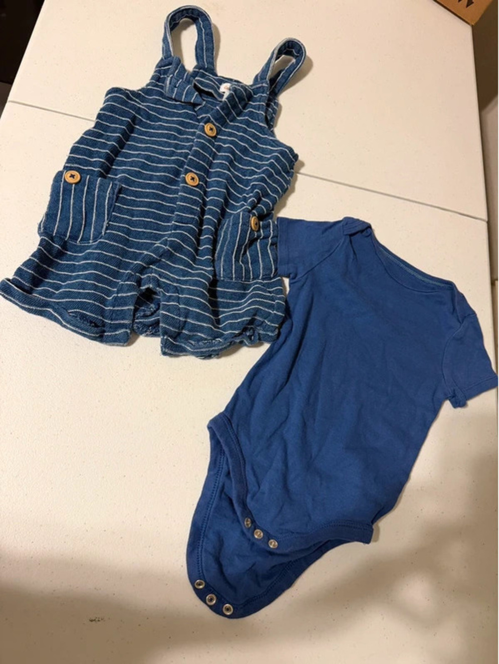 Cat & Jack Overalls and Cloud Island Bodysuit Set, Size 12M